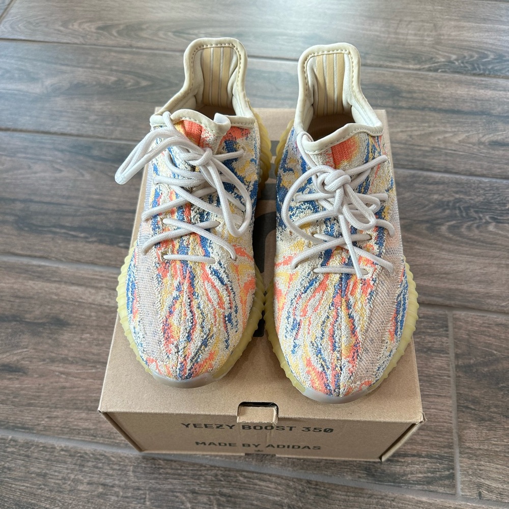Yeezy Boost. My daughter owns these. They are men’s 6.5. fit a women’s size 8
